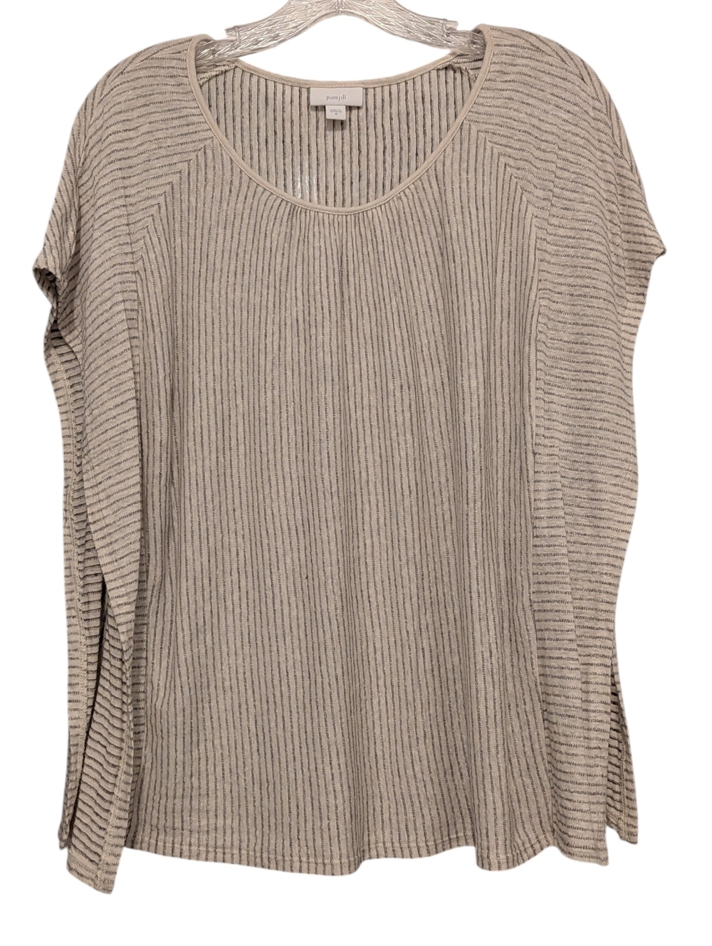 Pure Jill Scoop-Neck Stripe Top